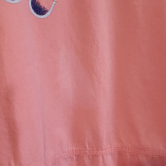 Bali Boutique Women's Pink Dress Size Med Embroidered Beach Knee Length Cotton - Picture 9 of 13